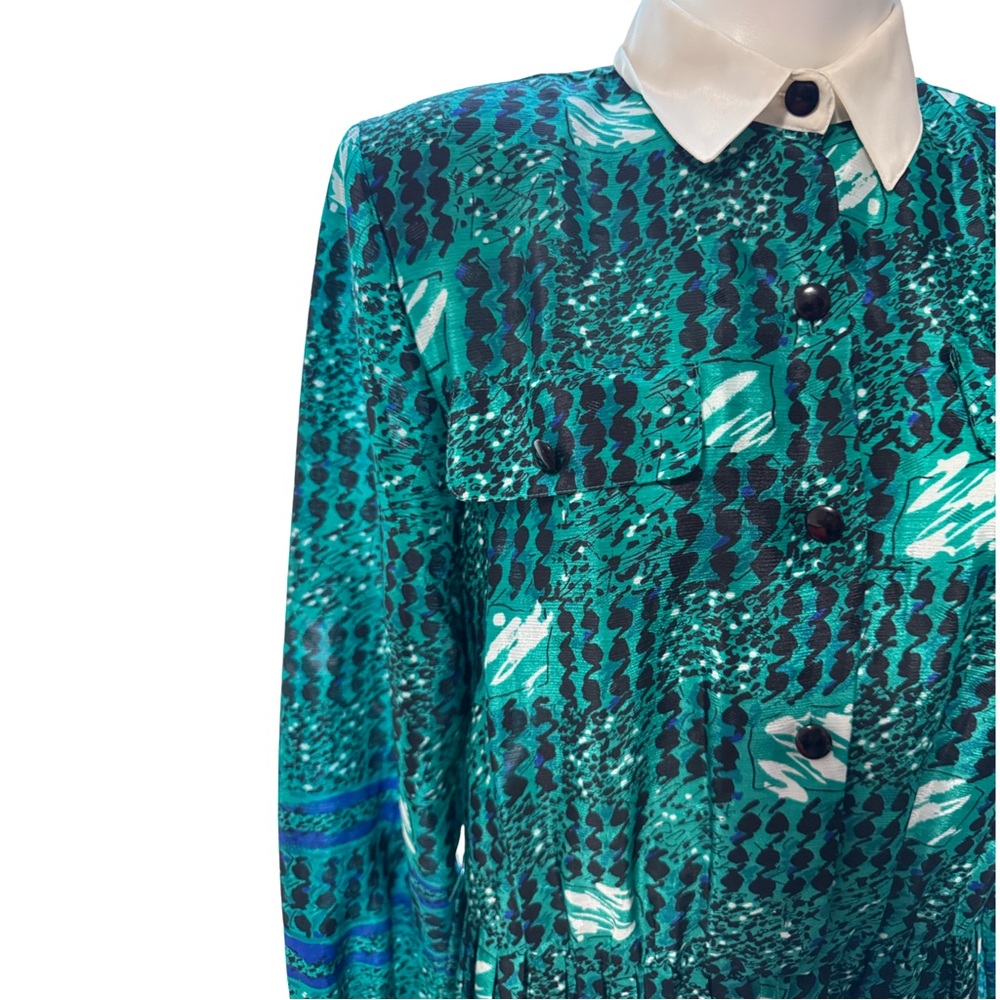 VINTAGE PLEATED STATEMENT DRESS - Picture 4 of 8